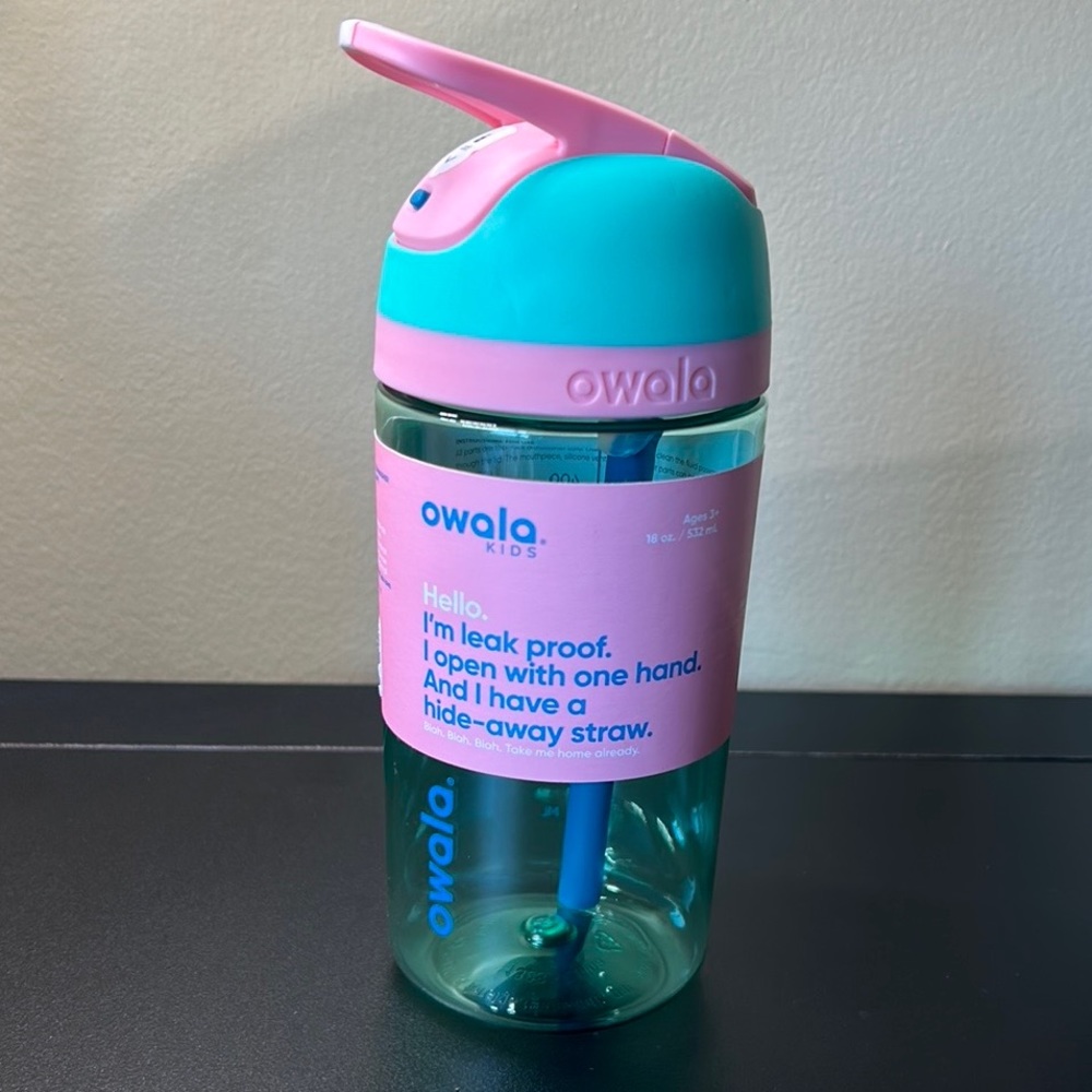 Owala Kids 18 oz Clear Teal Tumbler